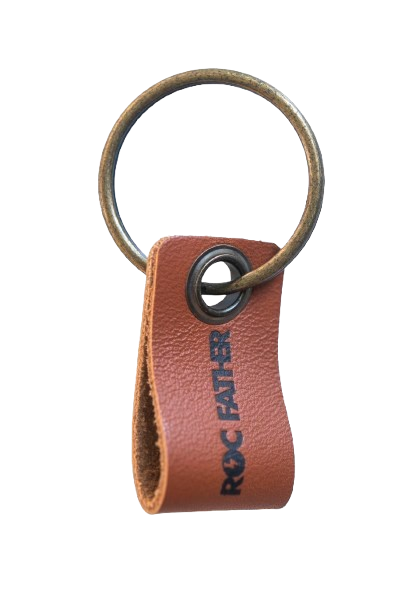 Roc Father Leather Keychain